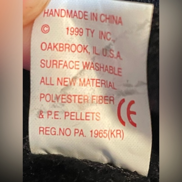 TY Beanie Baby “The End” Bear 1999 Black Plush Gold Fireworks Rare Y2K New Year - Picture 8 of 10